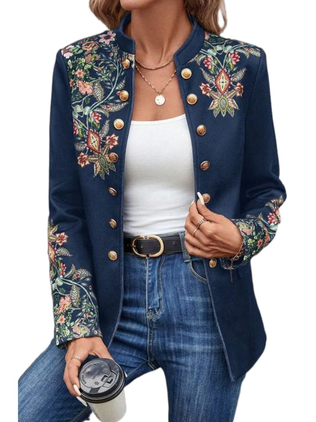 Floral Printed Women's Casual Jacket