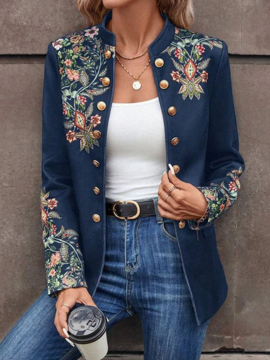 Floral Printed Women's Casual Jacket