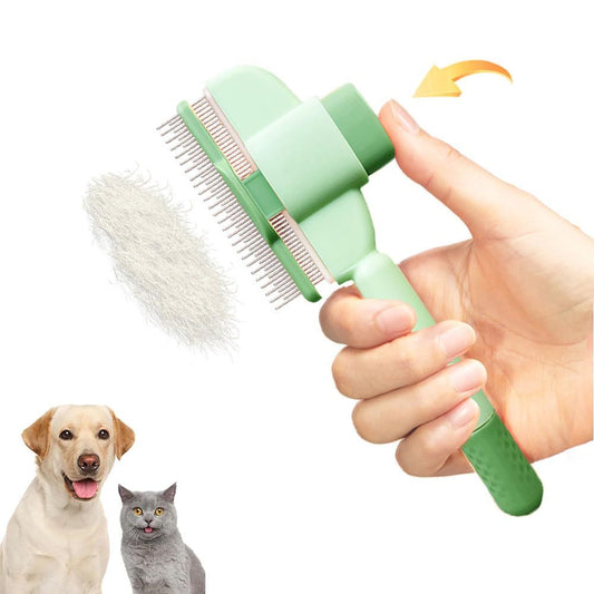 1-Click Quick-Clear Pet Needle Comb