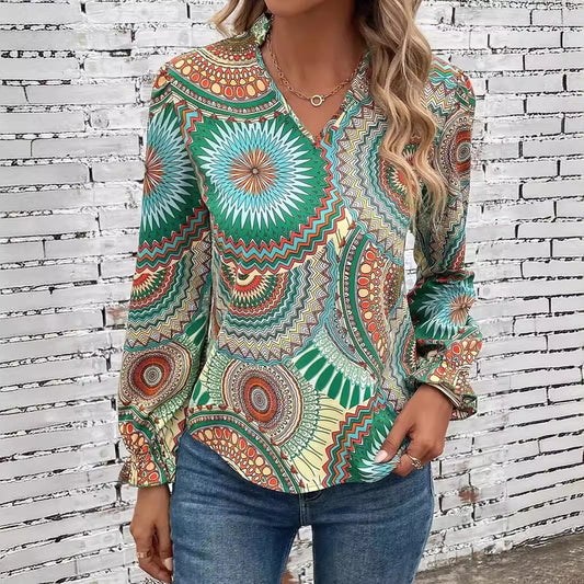 Colourful Retro Patterned Designer Leisure Shirt