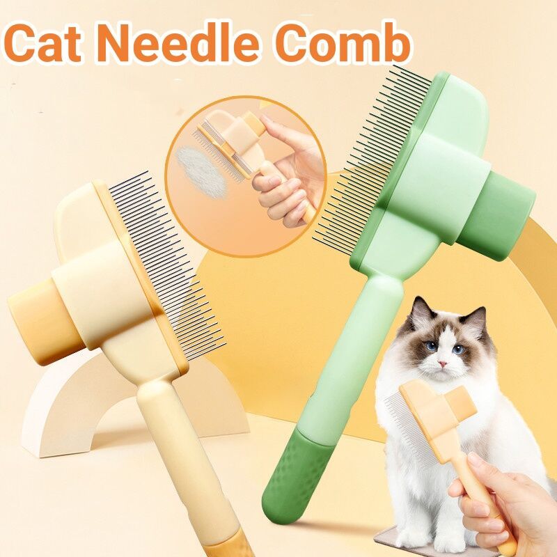 1-Click Quick-Clear Pet Needle Comb